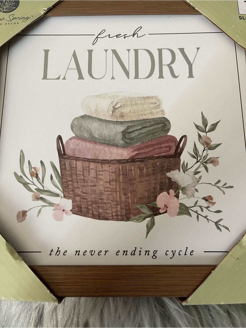 Willow Spring Fresh Laundry Wall Decor Sign | Farmhouse Laundry Room Sign 10x9”